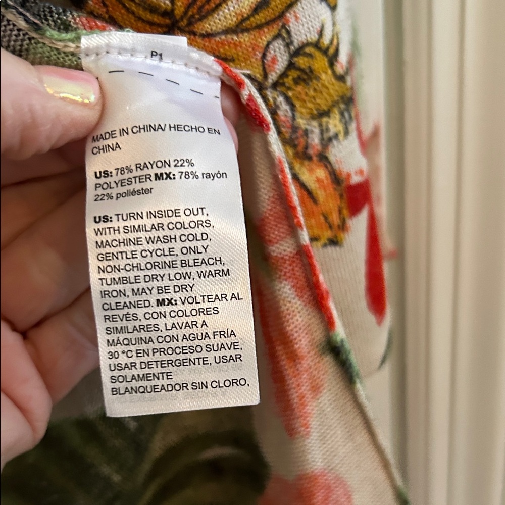Chico's Vibrant Floral Open Cardigan - Picture 6 of 6